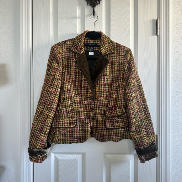 Women’s size 8 velvet lapel knit blazer - Picture 1 of 5